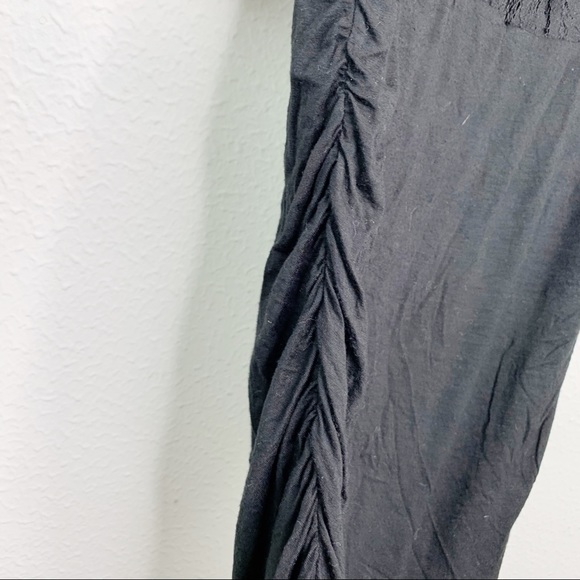 Velvet Black Lace Ruched Dress Medium A26 C38 - Picture 4 of 8